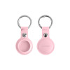 PU Leather Keyring AirTag Holders Pink